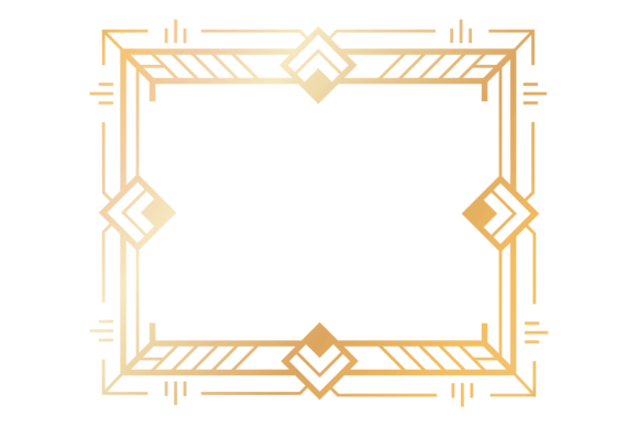 Art Deco Square Border: Empty Decorative Frame Design