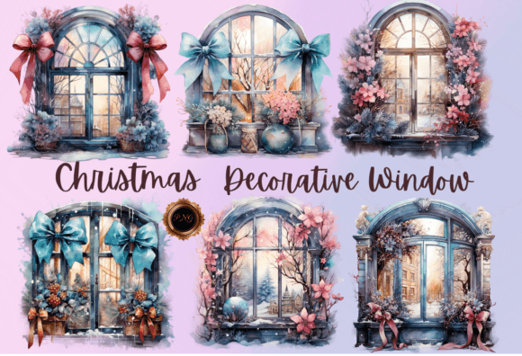 Christmas Decorative Window Clipart Png: Instant Festive Elegance