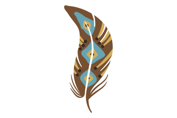 Decorative Feather in Ethnic Indian Styl: A Cultural Design Asset