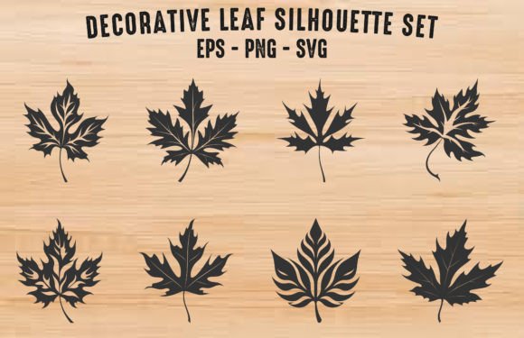 Decorative Leaf Silhouette Vector Bundle for Nature-Inspired Design