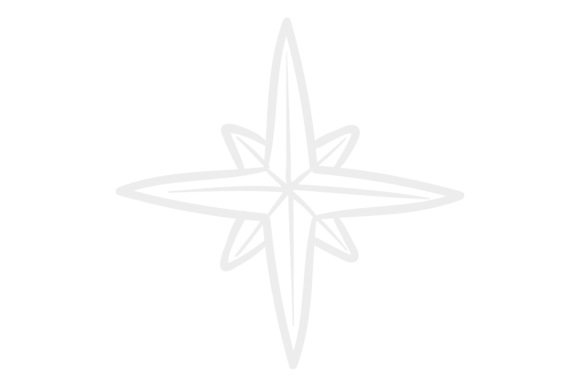 Decorative Star Icon: Gray Pencil Sketch Style