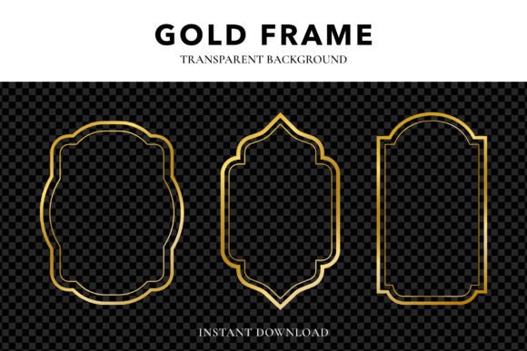 Elevate Your Designs with Decorative Gold Frames Clipart