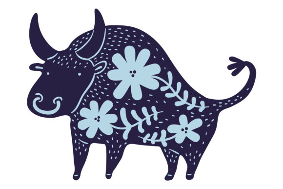 Floral Patterned Bull Decorative Silhoue: A Designer's Deep Dive