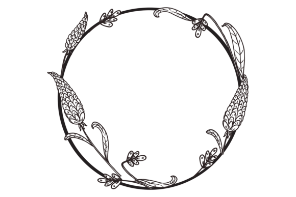Floral Wreath Frame: Decorative Elegance for Your Projects