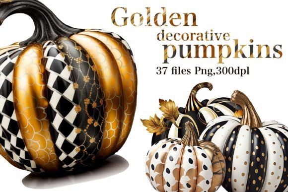 Golden Decorative Pumpkins: A Rich Palette for Autumn Projects