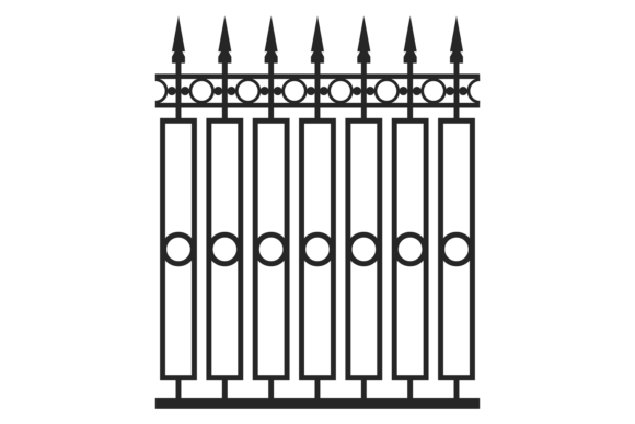 Metal Fence with Decorative Ornament. Ir: A Bold Typeface for Lasting Impressions