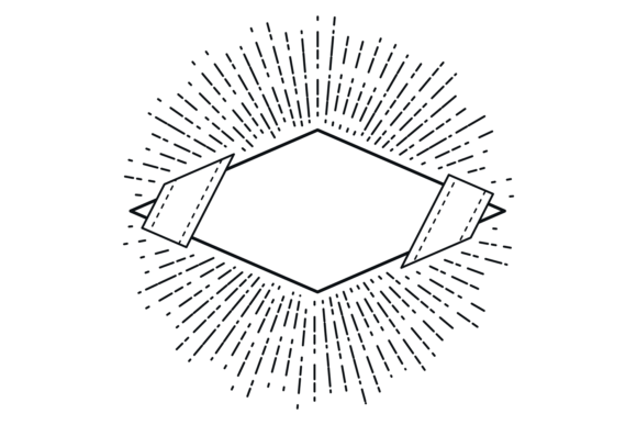 Retro Stamp: The Decorative Burst Badge Blank Template