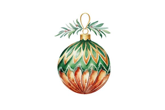 Watercolor Decorative Ball, Christmas: Festive Illustration for Designers