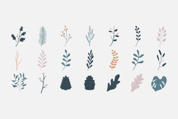 Winter Floral Decorative Foliage: A Seasonal Design Asset
